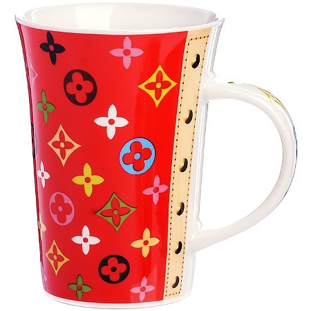 Фото Кружка 450 мл Модный узор LV Red LORAINE (9-4334-3) - интернет-магазин МегаТерем в Москве