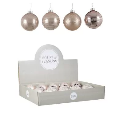 Декор шар O7см розовый в ассорт. 4 вида дисплей 18шт 1071447 (84017) 