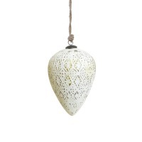 Новогодняя игрушка GV-20C, стекло, white, gold, ROOMERS FURNITURE