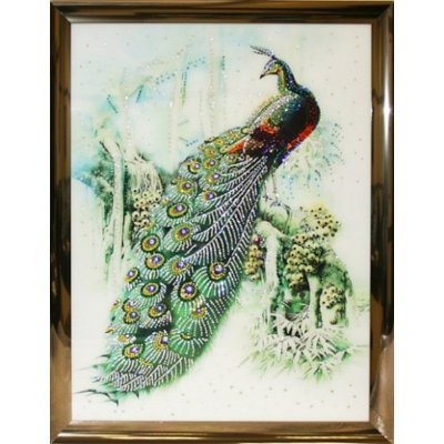 Картина Павлин с кристаллам...