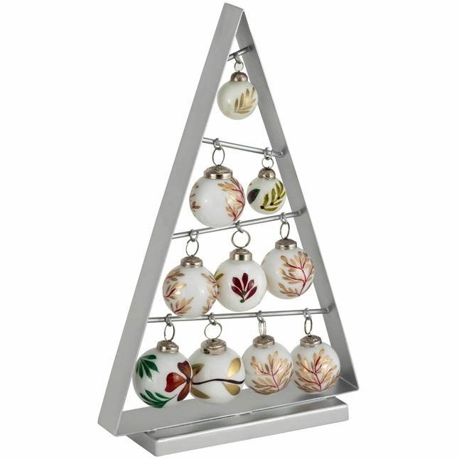 Фото Елка металлическая маленькая стеклянные шары в комплекте VY00SP01SCOT - интернет-магазин МегаТерем в Москве