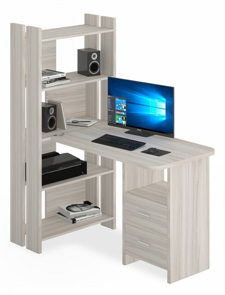 Фото Стол компьютерный Домино Lite СТЛ-ОВ+С100Р MER_STL-OV-S100RPryam_K - интернет-магазин МегаТерем в Москве