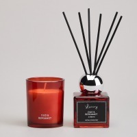 Набор ароматический "luxury" свеча в стакане 6*7,5 см и диффузор 70 мл oud&bergamot Lefard (605-120)