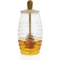 Andrea House Емкость для меда Transparent Glass and Wood MS66068