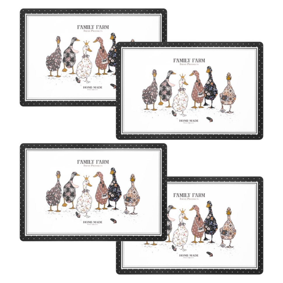 Фото Набор подстановочных салфеток family farm из 4 шт., 45х30 см Lefard (771-116) - интернет-магазин МегаТерем в Москве