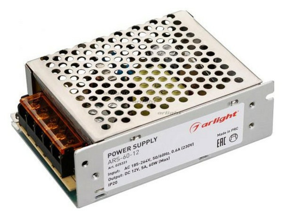 Фото Блок питания Arlight ARS-60-12 025331 ARLT_025331 - интернет-магазин МегаТерем в Москве