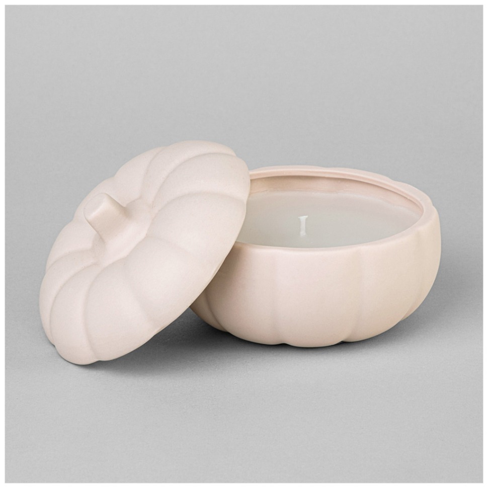 Фото Свеча тыква ароматическая интерьерная 320мл цвет : пудровый Lefard (374-120) - интернет-магазин МегаТерем в Москве