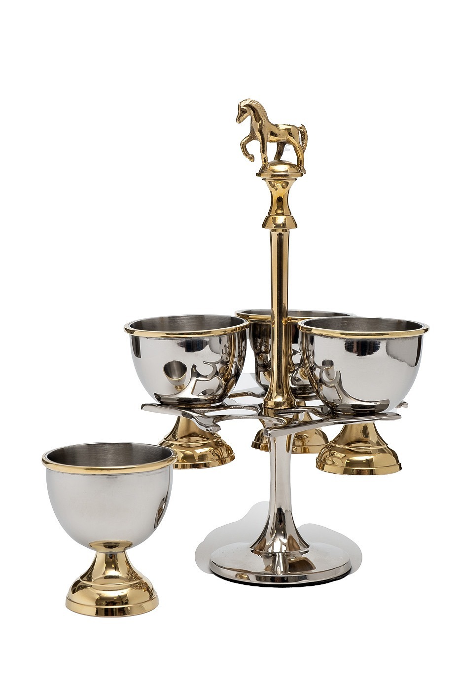 Фото Подставка для яиц Horse латунь цвет хром/золото d10*18см (TT-00014533) - интернет-магазин МегаТерем в Москве