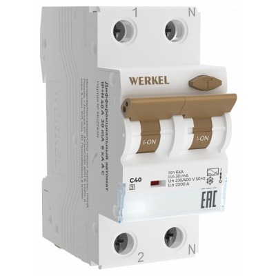 Дифференциальный автоматический выключатель 1P с Wi-Fi Werkel  W922P164 WRK_a065619