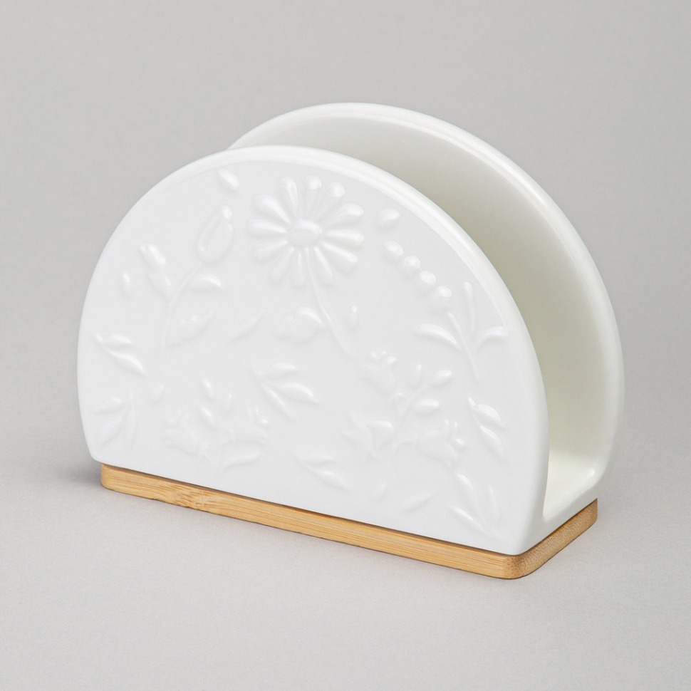 Фото Салфетница lefard flowers story на дерев. подставке 12*4,5*9 см (474-260)  - интернет-магазин МегаТерем в Москве