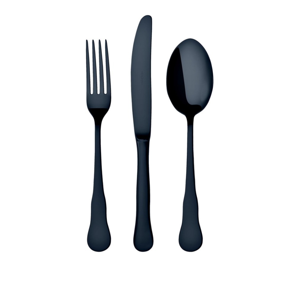 Фото Набор ложка, вилка и нож столовые 223300313170000, нержавеющая сталь 18/10, PVD, MATT BLUE, HERDMAR - интернет-магазин МегаТерем в Москве