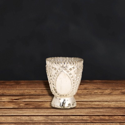 Подсвечник AK299, стекло, Antique silver, RESTORATION HARDWARE