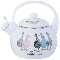 Чайник agness эмалированный со свистком серия "family farm", 2,2л, индукционное дно (934-628) 