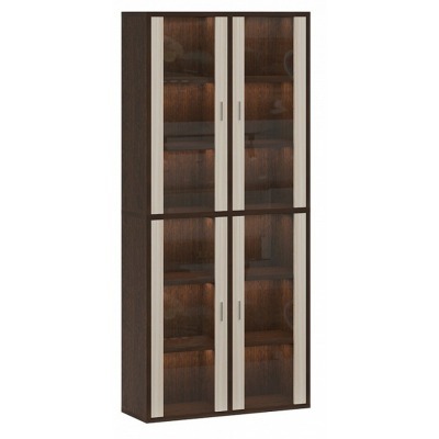 Шкаф-витрина Домино СУ(ш2в2)+4ФС MER_SUsh2v2-4FS-VK-venge-karamel