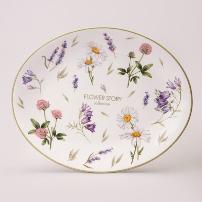 Блюдо овальное agness "flower story" 31,5*25,5*3 см (358-2170) 