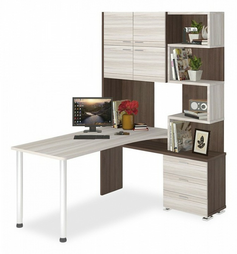 Фото Стол компьютерный Домино СР-500М/160 MER_SR-500M-160-SHKK-CH-PRAV - интернет-магазин МегаТерем в Москве