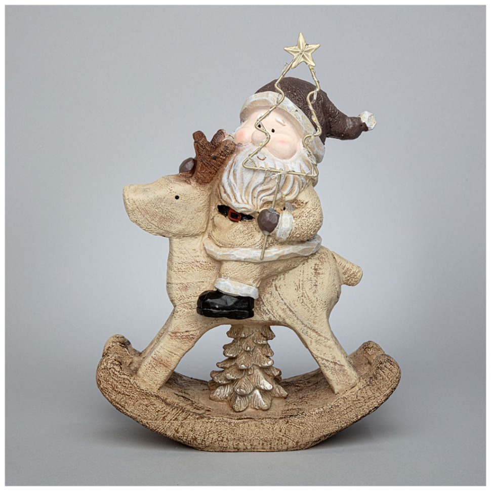 Фото Фигурка дед мороз на олене с led-подсветкой 22,7*9,8*28,5 см Lefard (248-175) - интернет-магазин МегаТерем в Москве