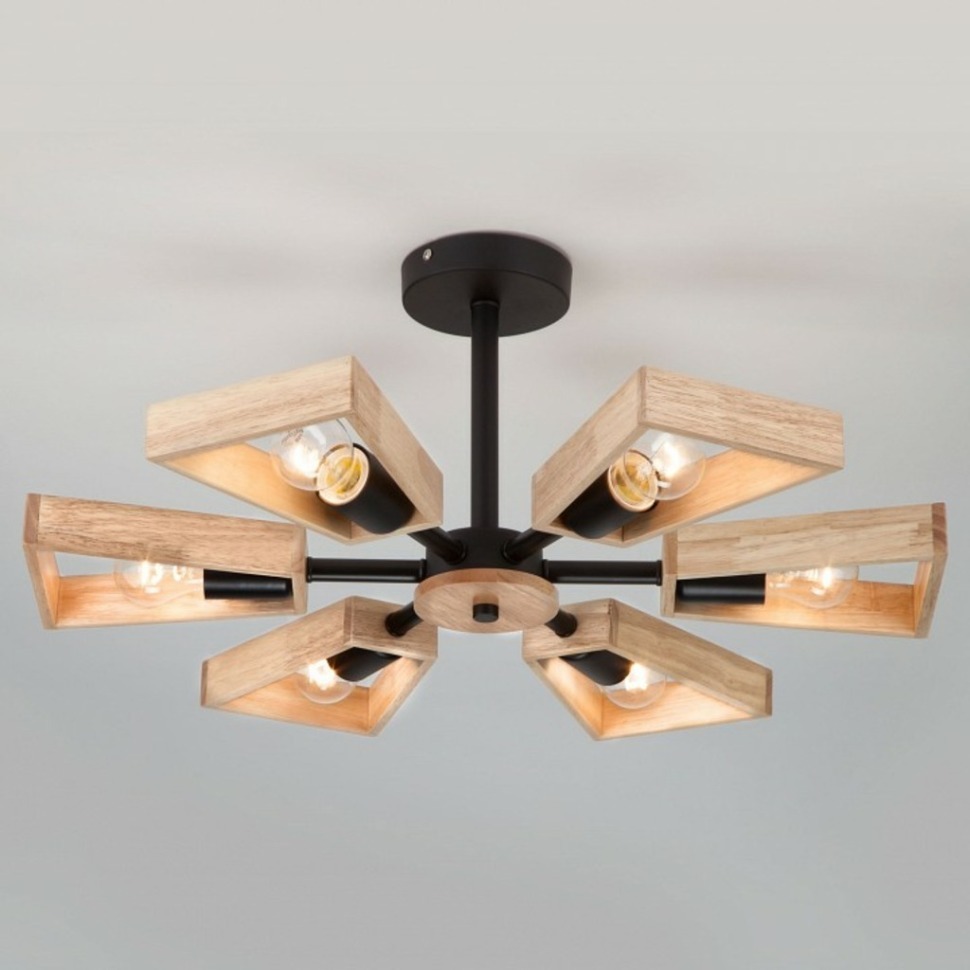 Фото Потолочная люстра Eurosvet Klark 70056/6 черный EV_81888 - интернет-магазин МегаТерем в Москве