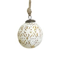 Новогодняя игрушка GV-22B, 10, стекло, white, gold, ROOMERS FURNITURE