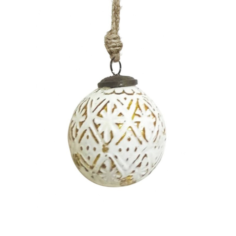 Фото Новогодняя игрушка GV-22B, 10, стекло, white, gold, ROOMERS FURNITURE - интернет-магазин МегаТерем в Москве