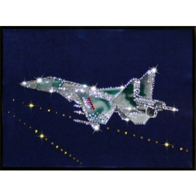 Картина Истребитель с кристаллами Swarovski (1170)