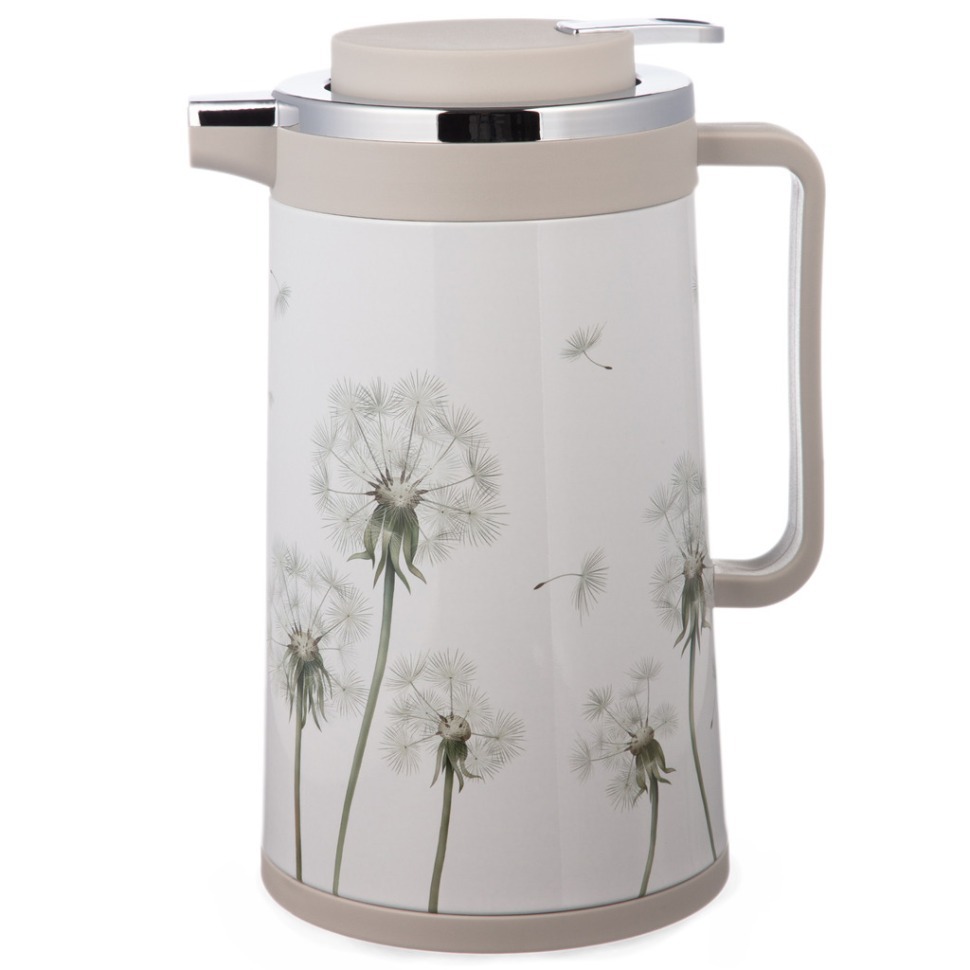 Фото Термос со стеклянной колбой, 950 мл, крышка с клапаном, серия dandelion Agness (734-206) - интернет-магазин МегаТерем в Москве