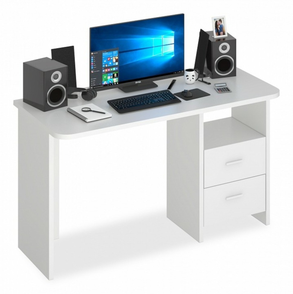 Фото Стол письменный Домино Lite СКЛ-Прям130Р MER_SKL-Pryam130R_BE - интернет-магазин МегаТерем в Москве