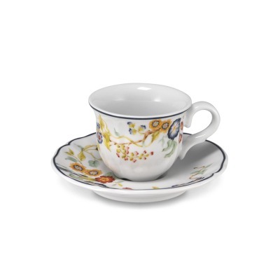 Чайная пара LFLO032BL154020/LFLO032BL155150, фарфор, white, blue, LE COQ