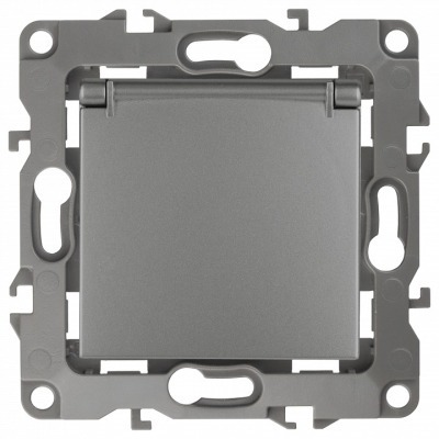 Розетка с заземлением и со шторкой, без рамки с крышкой Эра Эра 12 12-2103-12 ER_B0019327