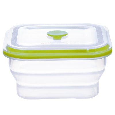 Контейнер для переноски и хранения силиконовый квадратный складной silikobox, 900 мл, зеленый (74699)