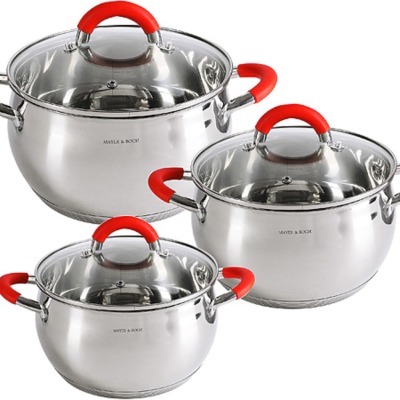 Набор кастрюль 3 шт из нержавеющей стали с крышками MAYER BOCH (30993)