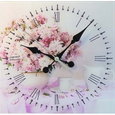 Картина Часы Хризантемы с к...