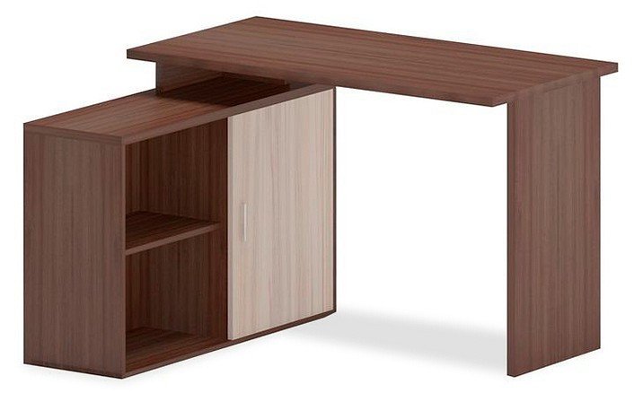 Фото Стол компьютерный Домино Lite СКЛ-ПРЯМ120+ТБЛ-2 MER_SKL-PRYAM120-TBL-2_SHK-CH - интернет-магазин МегаТерем в Москве