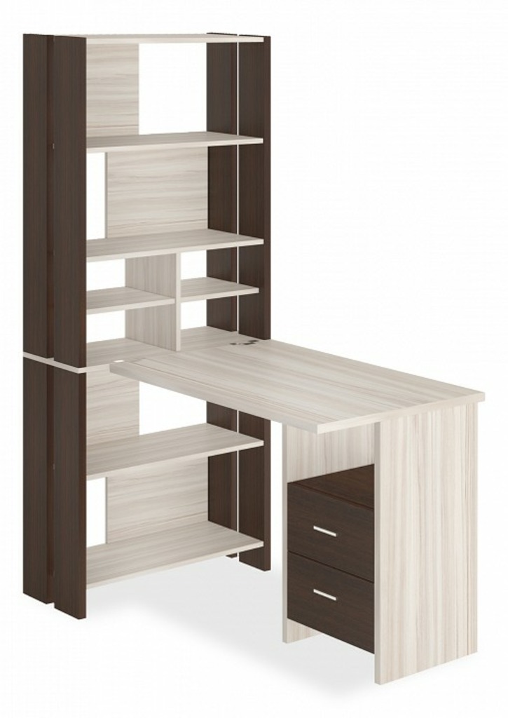 Фото Стол компьютерный Домино Лайт СТЛ-ОВХ+С100Прям MER_STL-OVH-S100Pryam_VK - интернет-магазин МегаТерем в Москве