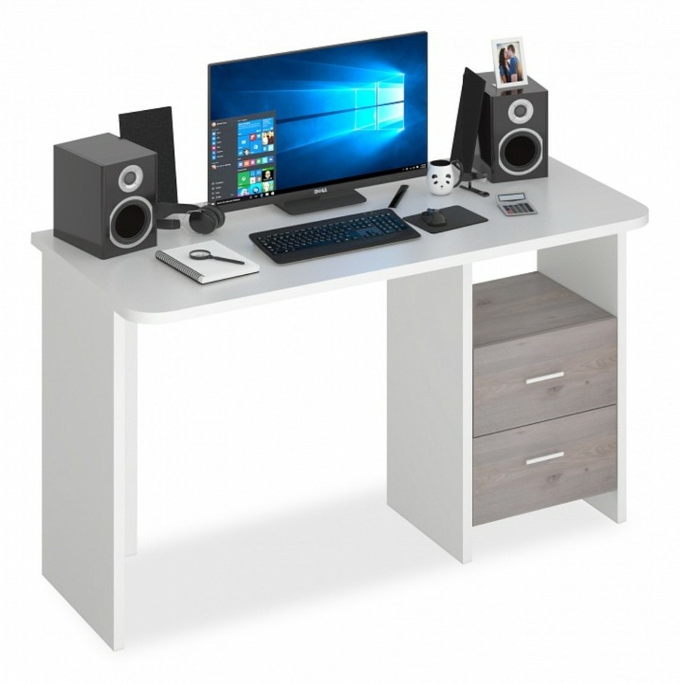 Фото Стол письменный Домино Lite СКЛ-Прям130Р MER_SKL-Pryam130R_BEN - интернет-магазин МегаТерем в Москве