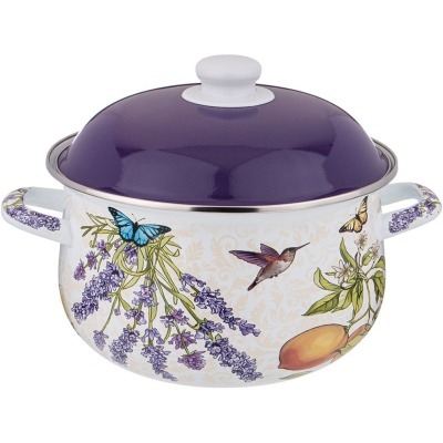 Кастрюля agness эмалированная с эмал.крышкой серия "прованс лимоны" 3.6 л, 22*13 см (934-548) 