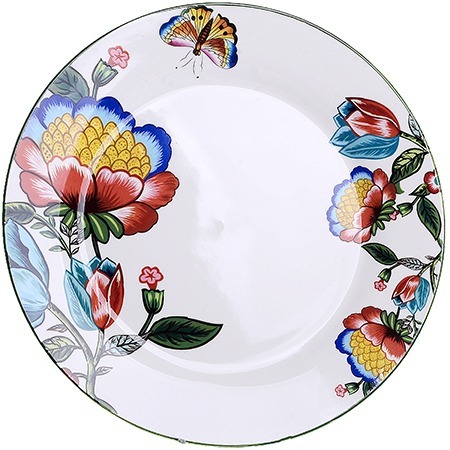 Фото Блюдо сервировочное 25,5см Летний букет LORAINE (30804) - интернет-магазин МегаТерем в Москве