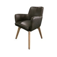 Полукресло C0097-1D/JavaBlack#24, кожа, дерево, Java Black#B24, ROOMERS FURNITURE
