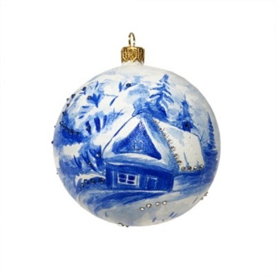 Новогодний шар гжель Зима с...