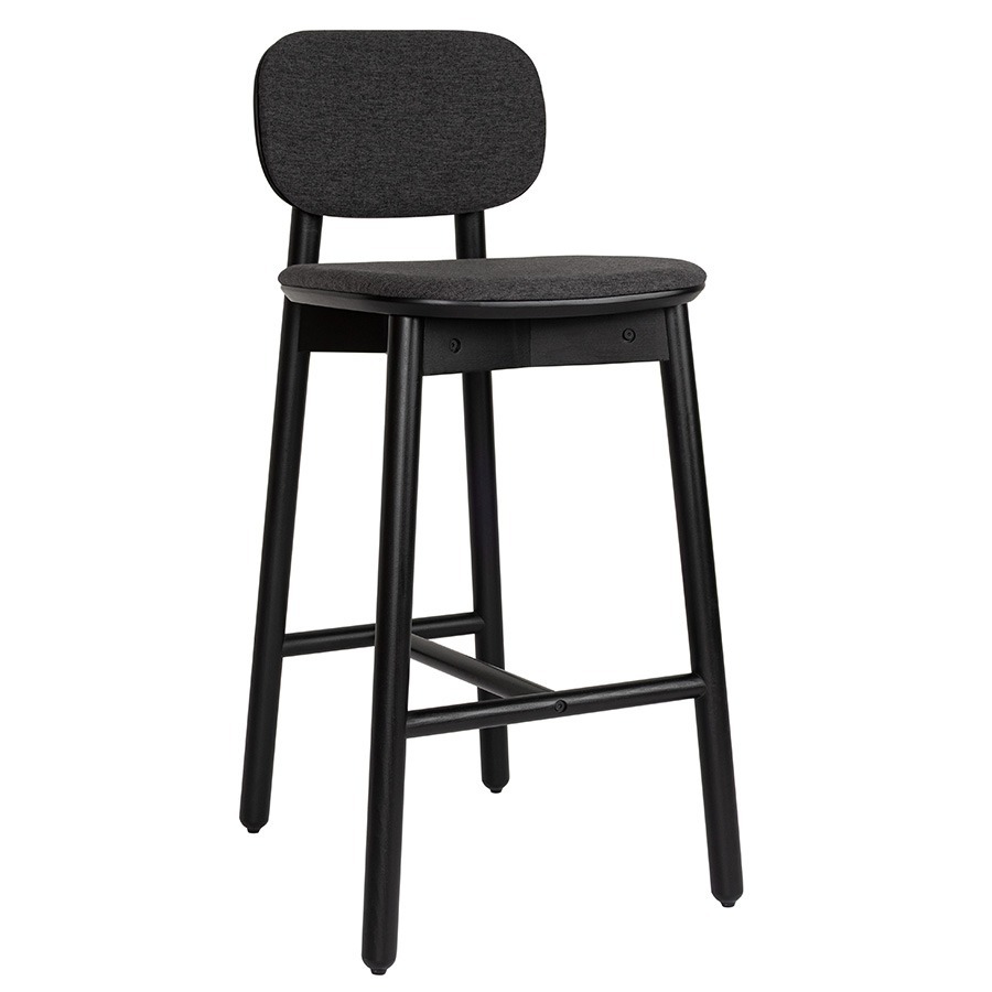 Фото Стул барный с обивкой saga, рогожка, темно-серый (79958) - интернет-магазин МегаТерем в Москве