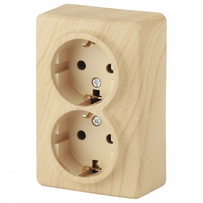 Розетка двойная с заземлени...