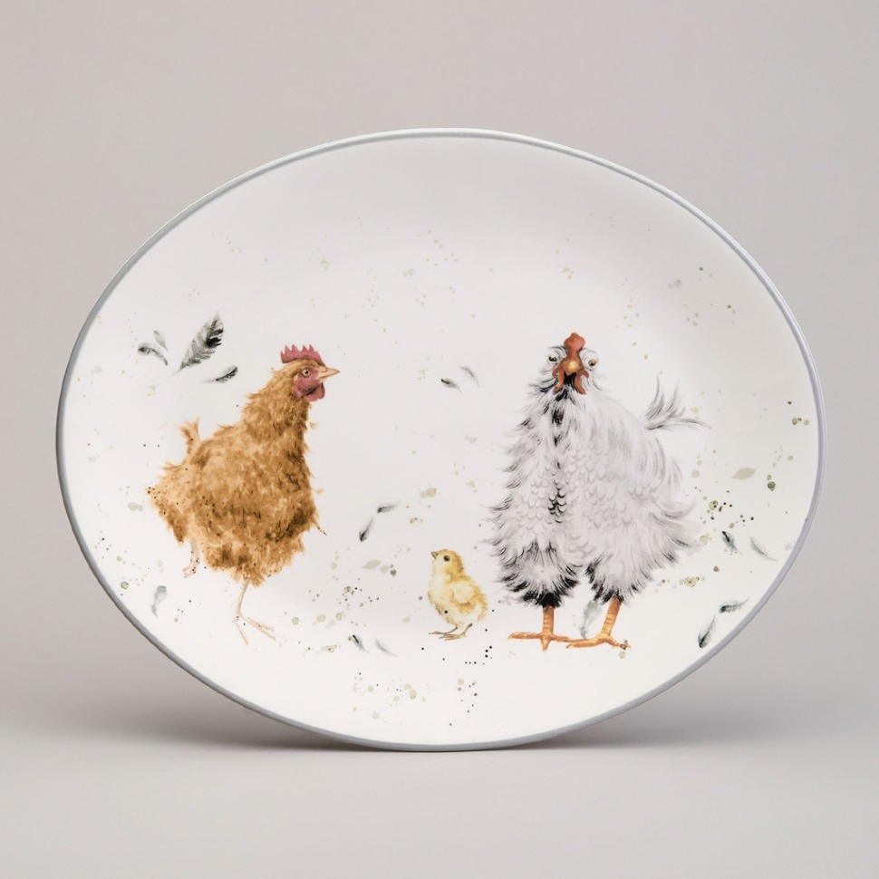 Фото Блюдо овальное lefard funny hens 31,5*25,5*3 см (358-2296)  - интернет-магазин МегаТерем в Москве