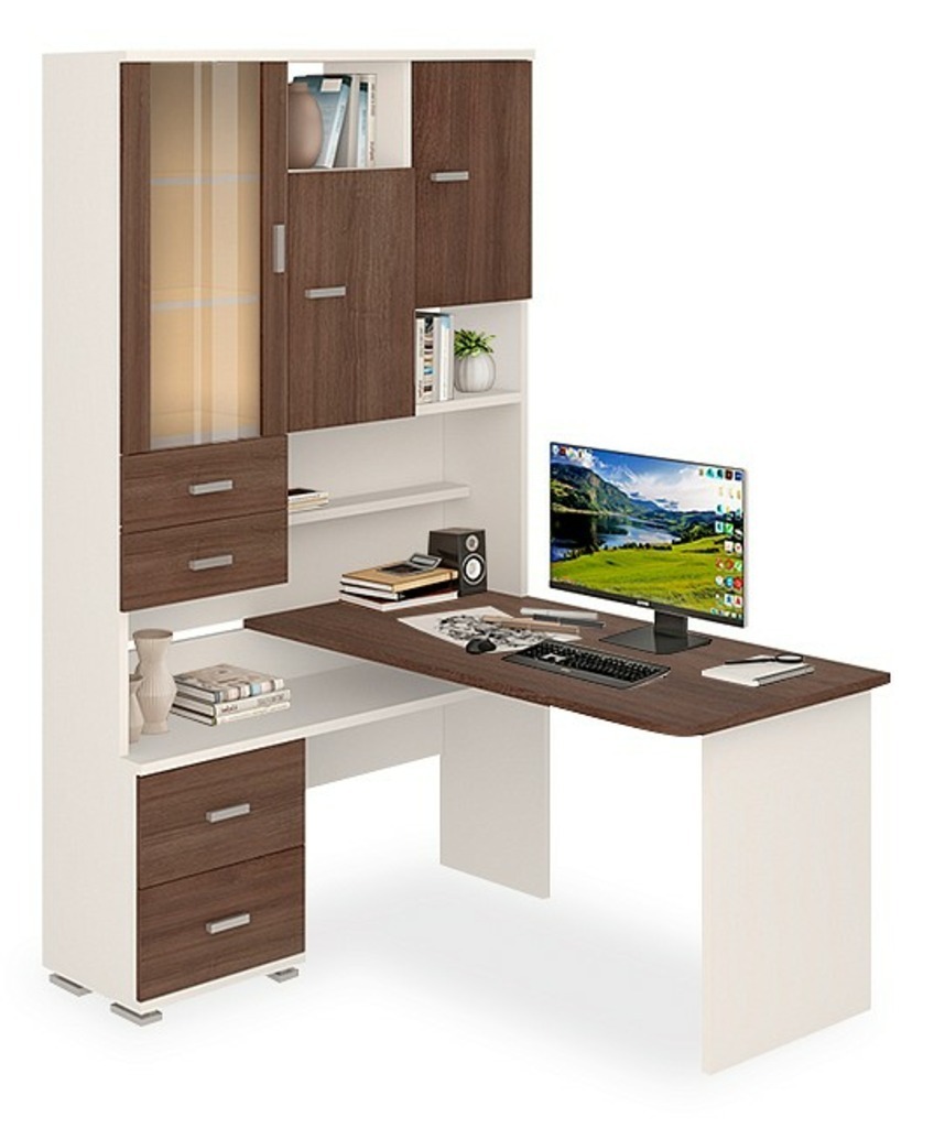 Фото Стол компьютерный Домино СР-620/140 MER_SR-620-140_BESHSH-LEV - интернет-магазин МегаТерем в Москве