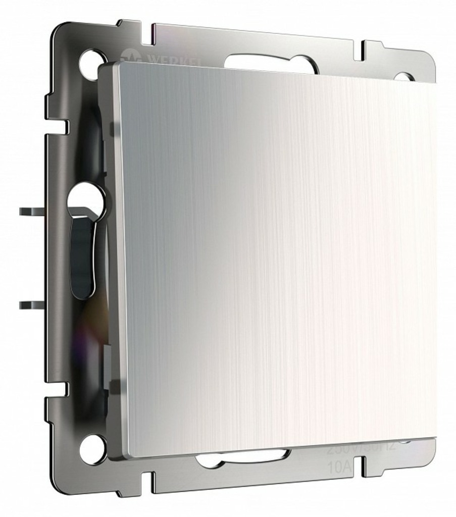 Фото Выключатель проходной одноклавишный без рамки Werkel глянцевый никель W1112002 WRK_a051092 - интернет-магазин МегаТерем в Москве