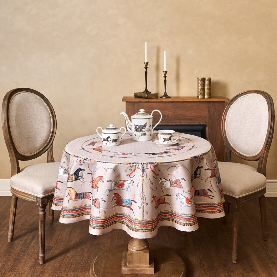 Фото Скатерть круглая passage150 см  ,капучино, 100% хлопок ,твил Lefard (850-760-24) - интернет-магазин МегаТерем в Москве