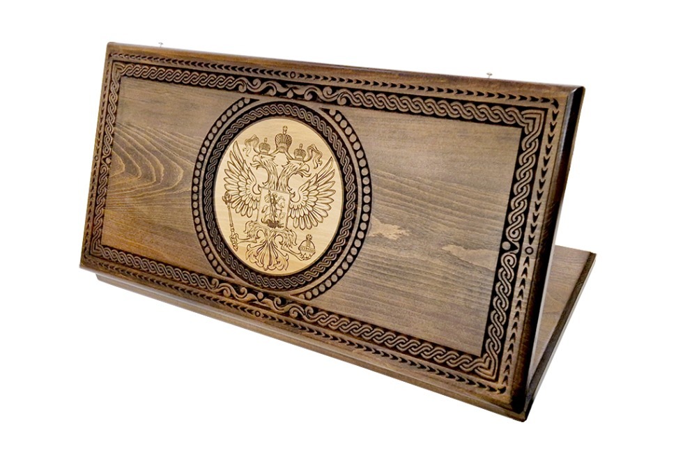 Фото Нарды резные Герб РФ 4 60, Mirzoyan (64489) - интернет-магазин МегаТерем в Москве