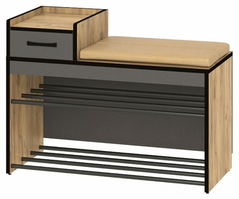 Фото Банкетка-стеллаж для обуви Ольга-лофт 5 MBW_101188 - интернет-магазин МегаТерем в Москве