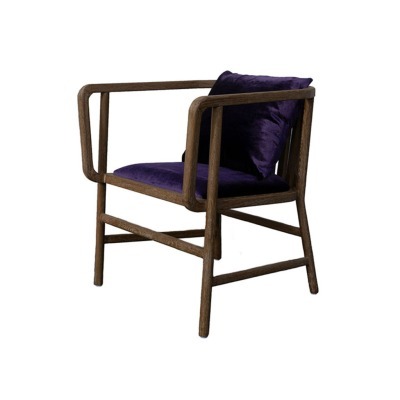 Полукресло HAC6018-OAK/HT1061-24, Массив дерева, текстиль, Violet, ROOMERS FURNITURE