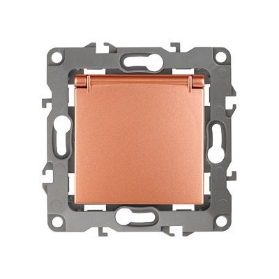 Розетка с заземлением и со шторкой, без рамки с крышкой Эра Эра 12 12-2103-14 ER_B0019329