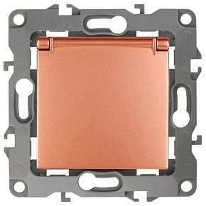 Фото Розетка с заземлением и со шторкой, без рамки с крышкой Эра Эра 12 12-2103-14 ER_B0019329 - интернет-магазин МегаТерем в Москве